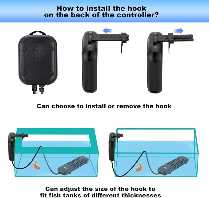 AQQA Submersible Aquarium Heater,100W/200W/300W/500W/800W/1000W/1200W | Fish Tank Heater,External Temperature Controller LED Temperature Display,Suitable for Saltwater and Freshwater(800W)