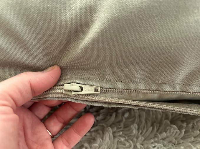Natural Cotton Canvas Dog Bed – Raw Cotton Filled Pet Cushion Insert, Breathable Eco-Friendly Dog Mattress, Durable Washable Cover with Zipper (Gray, X Large 53"x36"x5")