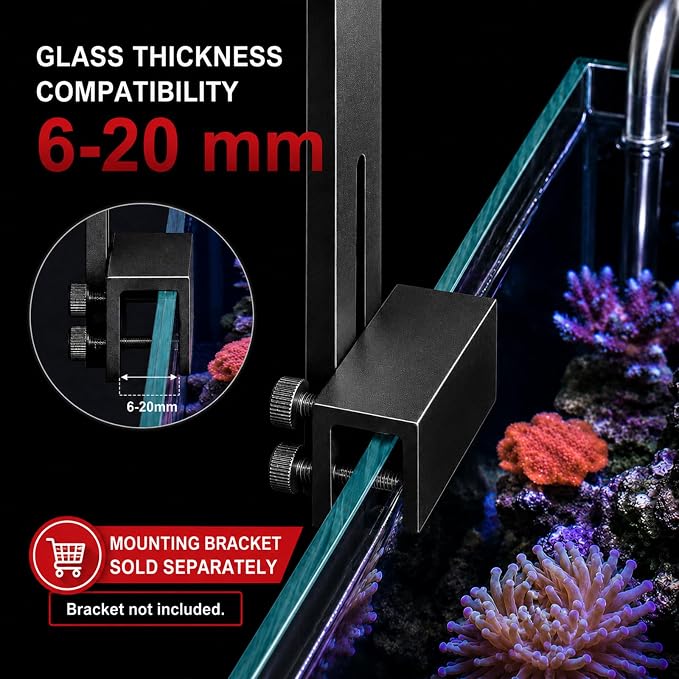 FZONE AXON 72W Reef Light, Saltwater Light with APP-Controlled 8-Channel and Master-Slave Group Control, Aquarium Marine led Light for SPS & LPS Corals, Marine Tanks, Fish Tank(Hanging Kit)