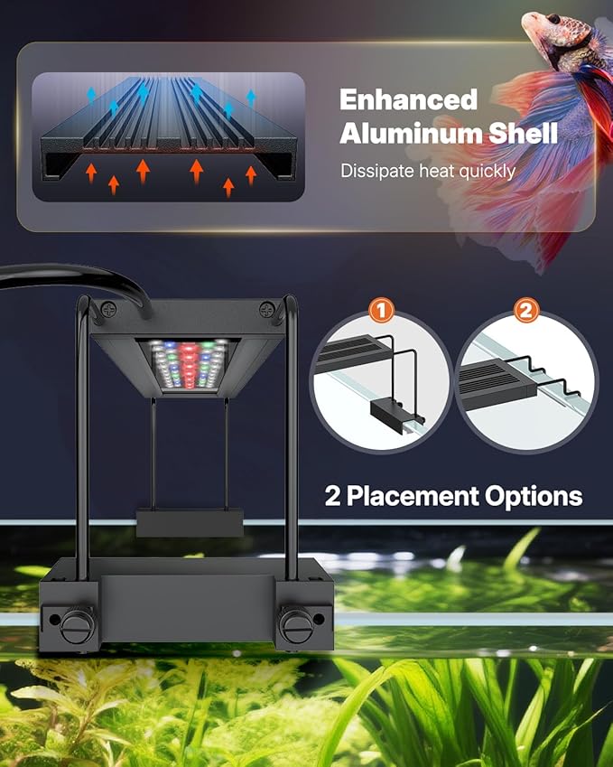 Pawfly Aquarium Light for Plants, 25 W Bluetooth Fish Tank Light, Full Spectrum Aquarium Lights for 24"-30" Fish Tanks, Extendable 24/7 LED Lights with Timer Modes & Adjustable Brightness