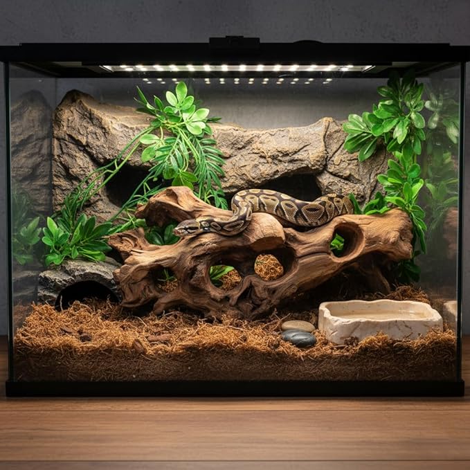 emours Porous Natural Driftwood for Aquarium, Aquascaping Driftwood with Holes, Hand-Selected Tunnels & Hideouts, Aquascaping Hardscape, Terrarium Reptile Décor, No Paint or Resin (16-20" (40-50 cm))