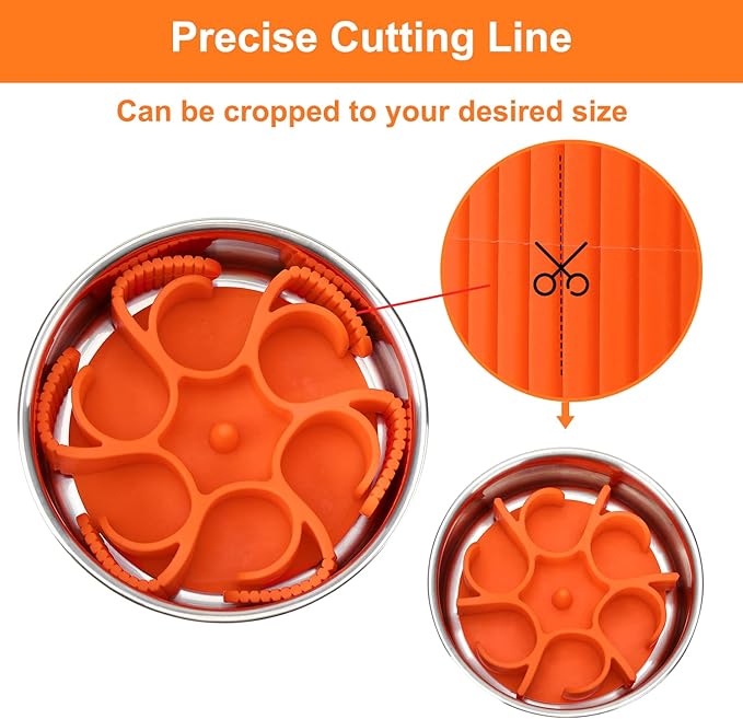 Anipaw Dog Slow Feeder Bowls Silicone Spiral Pet Food Feeder Insert to Slow Down Eating for Large Medium Small Breed Dogs Perfect with Stainless Steel Glass Ceramic Pet Bowls (Orange)