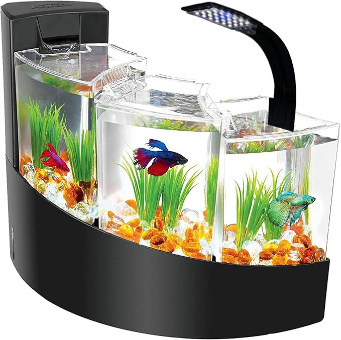 10W Super Slim Aquarium Fish Tank 5730 LED Light Clip-on Lamp Aquatic Plant Lighting (Black Body White+Blue Light)