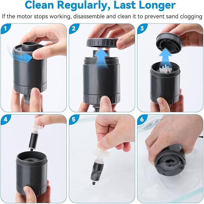 fishkeeper Electric Aquarium Vacuum Gravel Cleaner, 25W 6 in 1 Multifunction Fish Tank Cleaner Kit Gravel Vacuum for Fish Tank Adjustable Flow for Automatic Wash Sand & Water Changer
