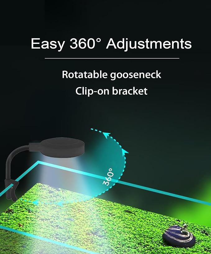 LED Aquarium Light, Grow Light Aquarium Plant Lighting Rotatable Clip On Lamps for Small Fish Tank, Landscape Lighting, Lamps Clip On Landscape