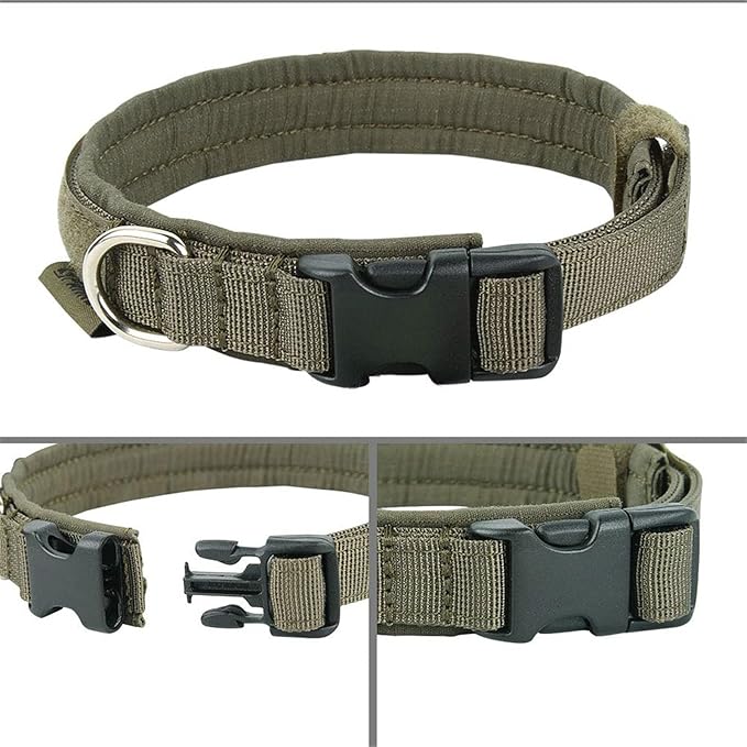 EXCELLENT ELITE SPANKER Nylon Puppy Dog Collar Adjustable Soft Padded Collar Heavy Duty Quick-Release Buckle Lightweight No-Choke for Small Medium Dogs(RGN,S)