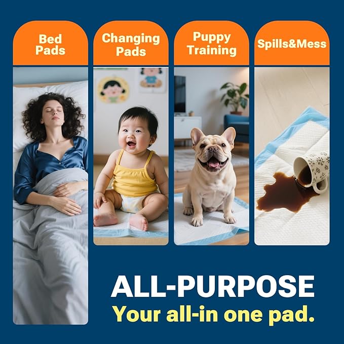 CLEAN SPACES 30" x 36" 100 Count Super Absorbency Disposable Bed Pads for Adults, Leakproof Quick Drying Underpads for Adults Baby Puppy, Incontinence Pads, Puppy Pad Dog Training Pee Pads