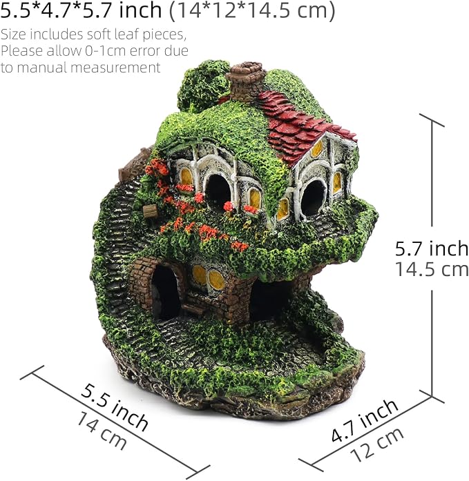 relaqcc Aquarium Decor Hideaway Cave, Betta Fish Tank House Accessories for Amphibians, Goldfish, Shrimp, Conch