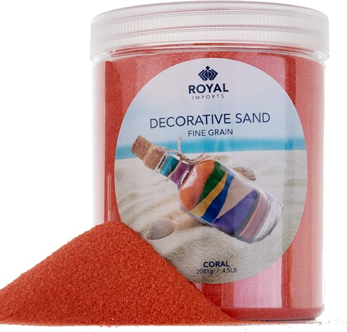 Royal Imports Decorative Beach Sand for Vase Filler, Wedding, Home Decor, Arts & Crafts, Fire Pit, Fireplace, Pet Tank Habitat - 4.5 LBS, Coral
