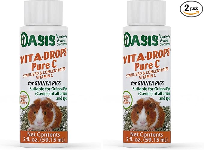 Oasis #80254 Vita Drops-Pure C for Guinea Pig,2-Ounce,Packaging May Vary,(Pack of 2)
