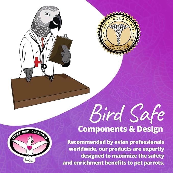 Super Bird Creations SB1218 Cardboard Treat Block - Interactive Chewing and Foraging Bird Toy for Medium to Large Birds - African Greys, Parrots, Quakers - Encourages Exploration & Physical Exercise