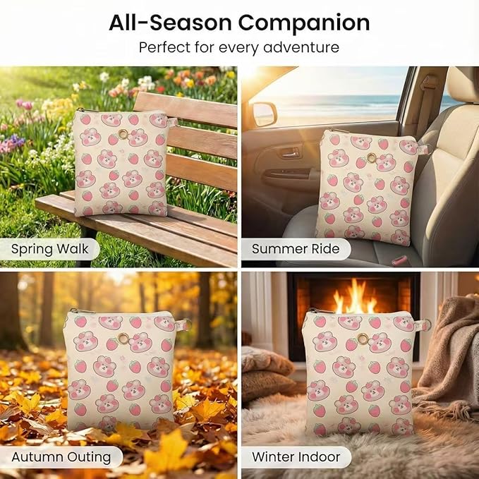 Small Pet Carrier Bag with Soft Minky Dot Lining, Breathable & Waterproof Travel Pouch for Leopard Geckos, Hamsters, Small Reptiles and Small Animals –All-Season Use