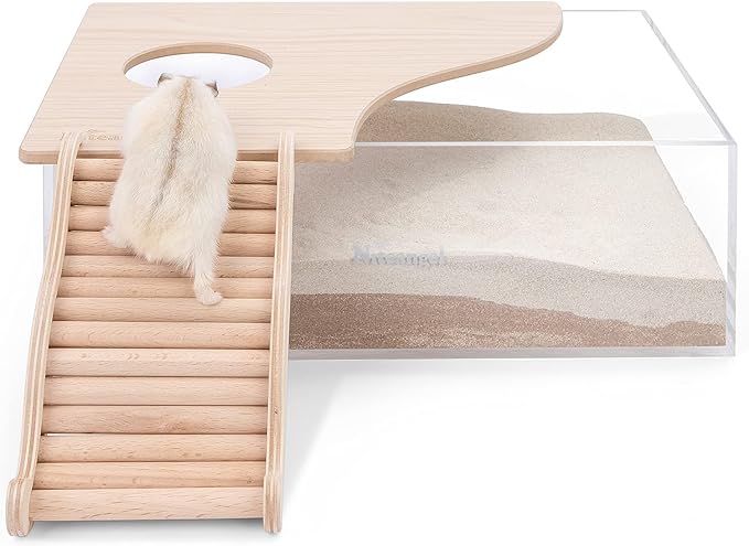 Niteangel Hamster Climbing Toy Wooden Ladder Bridge for Hamsters Gerbils Mice and Small Animals (Small - 6.3'' L)