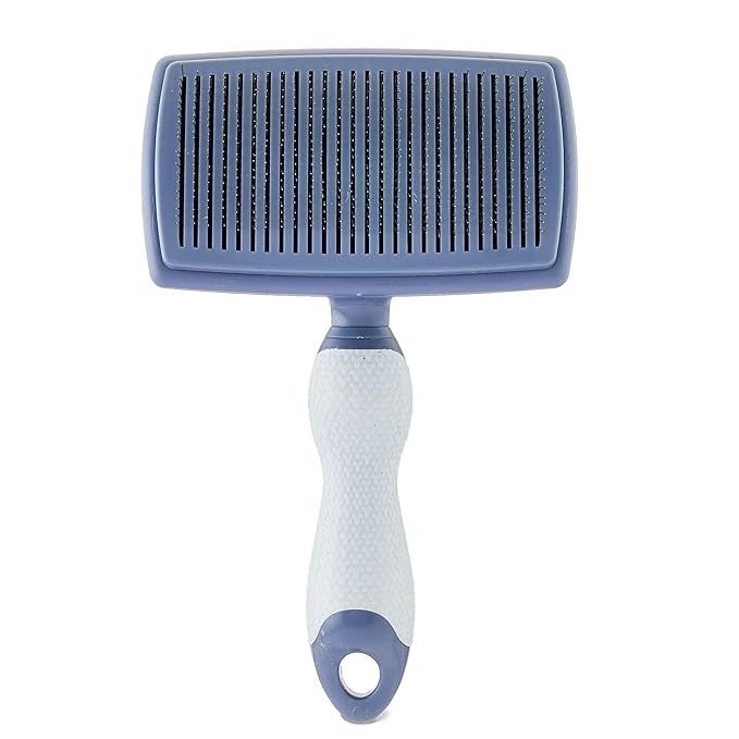 Vibrant Life Self Cleaning Slicker Brush with Non-Slip Handle