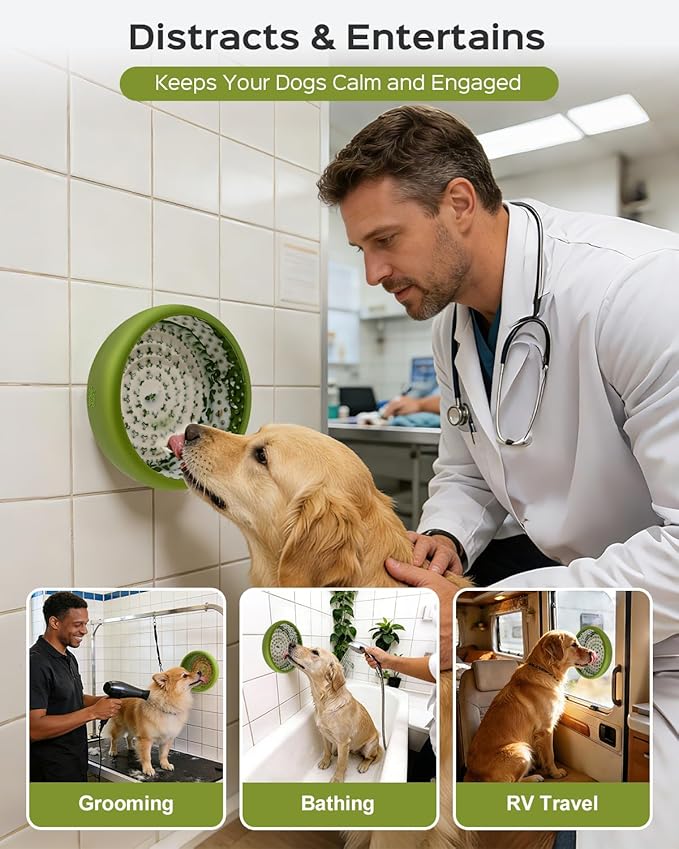 Dog Lick Bowl for Dogs, Lick Mat, Slow Feeder Lick Bowl with Strong Suction, BPA-Free Silicone, Freeze Licking Bowl for Anxiety Relief, Enrichment & Distraction, Dishwasher Safe