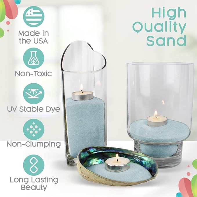 Capri Blue Unity Sand, 1 LB (16 oz), Colored Sand for Weddings, Vase Filler, Home Décor, Craft Sand, Aquarium Sand, and More
