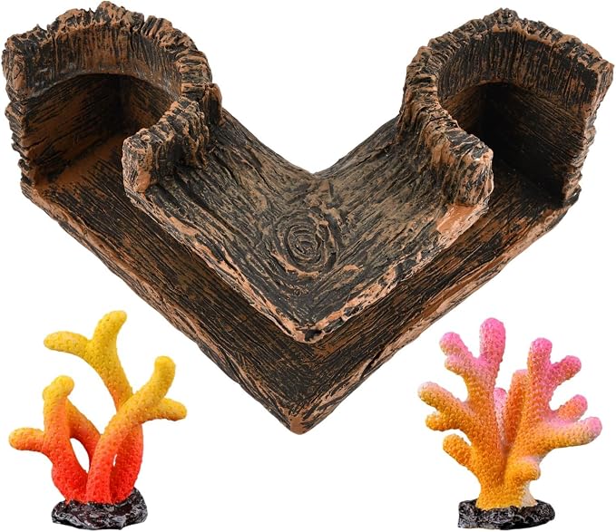 Aquarium Cave, Fish Tank Cave for Corners, Fish Hideout for Aquarium, Guppy, Neon Tetra, Corydoras Catfish, Bettas Hide, Tank Decor(13x13x7cm)