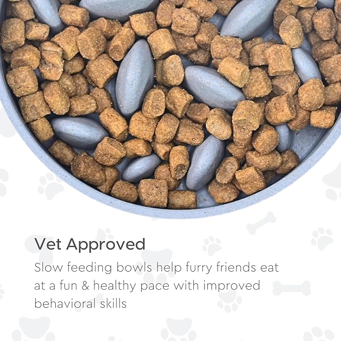 Slow Feeder for Dogs|Dog Bowl Small|400 Ml|Pet Bowl Made with Rice Husk and Bamboo Fibers|Dog Food Bowl|