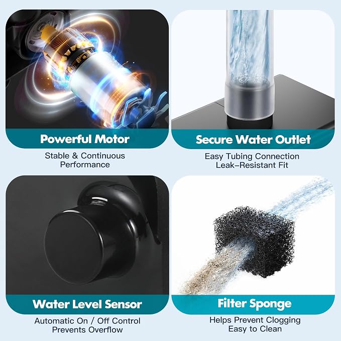 Automatic Mini Sump Pump for Dehumidifier with Level Sensor to Remove Water | 100–240V, Max. 87 GPH, 8.2 FT Max Lift, Submersible Water Pump for AC Drain Pans, Float Switch Alternative with Auto Shut-Off