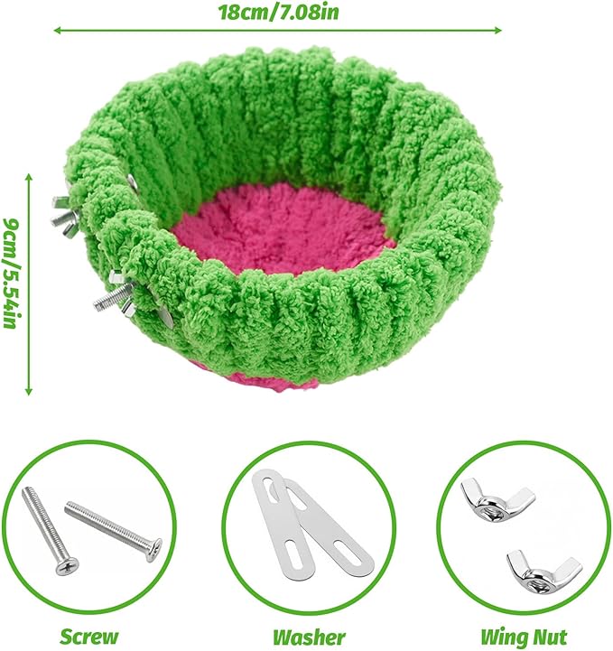 6.7in Plush Bird Nest for Cage, Warm & Comfortable Small Parrot Breeding Bed, Ideal for Budgies, Parakeets, Cockatiels, Lovebirds