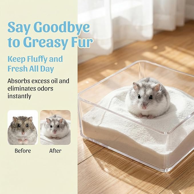 Sukh 31OZ Hamster Sand Bath - Fine Desert Sand Hamster Bedding Reptile Silica Sand Gerbil Hideout for Hamster Squirrel Guinea Pig Rabbit Chinchillas Gerbil Syrian Mice Small Animals Small Pets