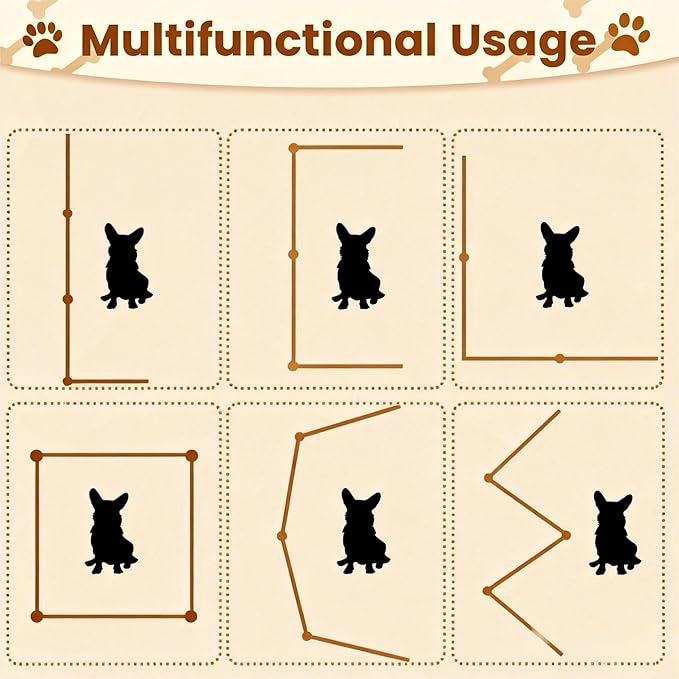 Acrylic Dog Playpen for House, Pre-Assembled Foldable Clear Gate Indoor with Handles, Free-Standing Pet Fence for Doorways for Small Dogs Puppy Cat Rabbit (4-Panel)