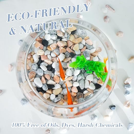 SIDONG 5 LB Natural Mixed Color Gravel Pebbles, 2/5 Inch Small Pea Gravel Stones, Decorative River Rocks for Succulents, Aquariums, Vases, Indoor Plants, Garden Landscaping, DIY