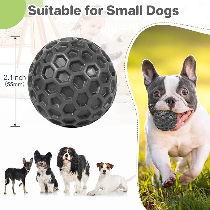 DISSKNIC Indestructible Squeaky Dog Balls Puppy Toys, Interactive Dog Toys for Small Dogs, Puppy Chew Toys for Teething and Relax, Dogs Chew Toy Balls Small Toys for Small Breed