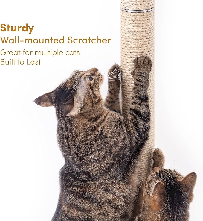 xympo 34" Wall Mounted Cat Scratcher, Sisal Scratching Post