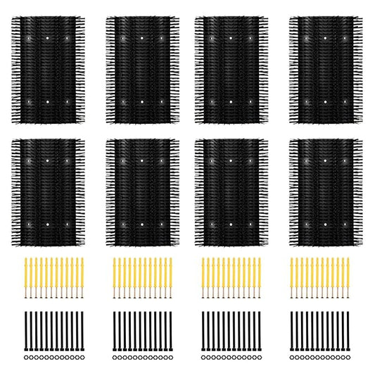 Extra Large Size Livestock Scratching Brush, Upgraded Horse/Goat/Cow/Cattle Scratcher Brush for Grooming, Itch Relief Horse Scratcher Brushes Kit with Two Sets of Mounting Screws(8-Pack,Black)