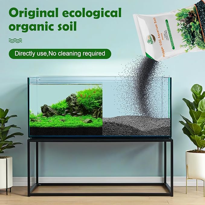 6.6Ib Aquarium Soil Water Grass Mud Fish Tank Aquascaping Aquarium Substrate Soil for Plants and Shrimps,No Need to Wash and No Muddy Water (6.6 Pounds, Aquarium Soil)