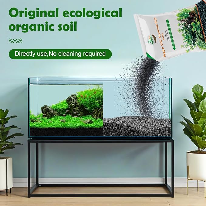 19.8Ib Aquarium Soil Water Grass Mud Fish Tank Aquascaping Aquarium Substrate Soil for Plants and Shrimps,No Need to Wash and No Muddy Water