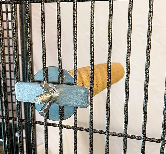 Polly's Pastels Nail Trimming & Beak Conditioning Safety Perch for Cockatiels, Cockatoos, Macaws, Parakeets, Budgies, Parrots and All Other Birds (Brown, Large-1 1/2" Dia. x 9" Long)