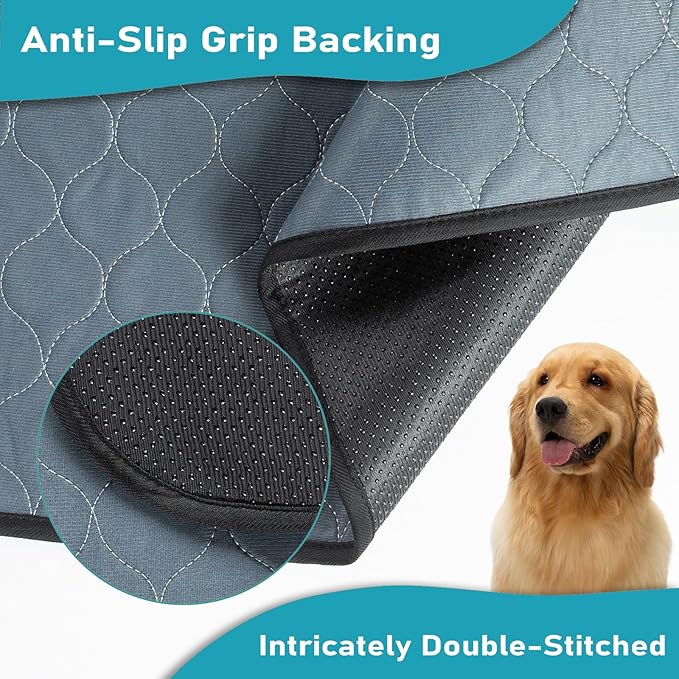 Bunlitent Washable Pee Pads for Dog, 2 Pack, 27.5 Inch Round, Reusable Puppy Pads with Quick Dry, Anti-Slip for Dogs, Cats & Whelping
