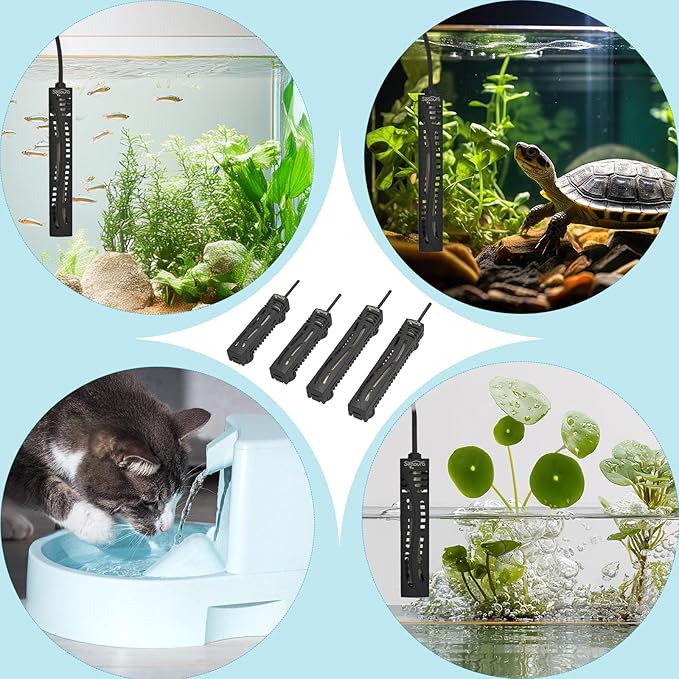 SEAOURA Small Aquarium Heater, 25W Mini Turtle and Betta Fish Tank Heater 1-6 Gallon Tank, Adjustable Submersible Aquarium Heater with External Controller for Freshwater and Saltwater