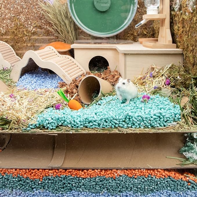 Niteangel Hamster Paper Pellets Bedding 1.8LB / 850g Small Aninam Bedding for Syrian Dwarf Hamsters Gerbils Mice Mouse Lemming Degus or Other Small-Sized Pets (Moss Green)