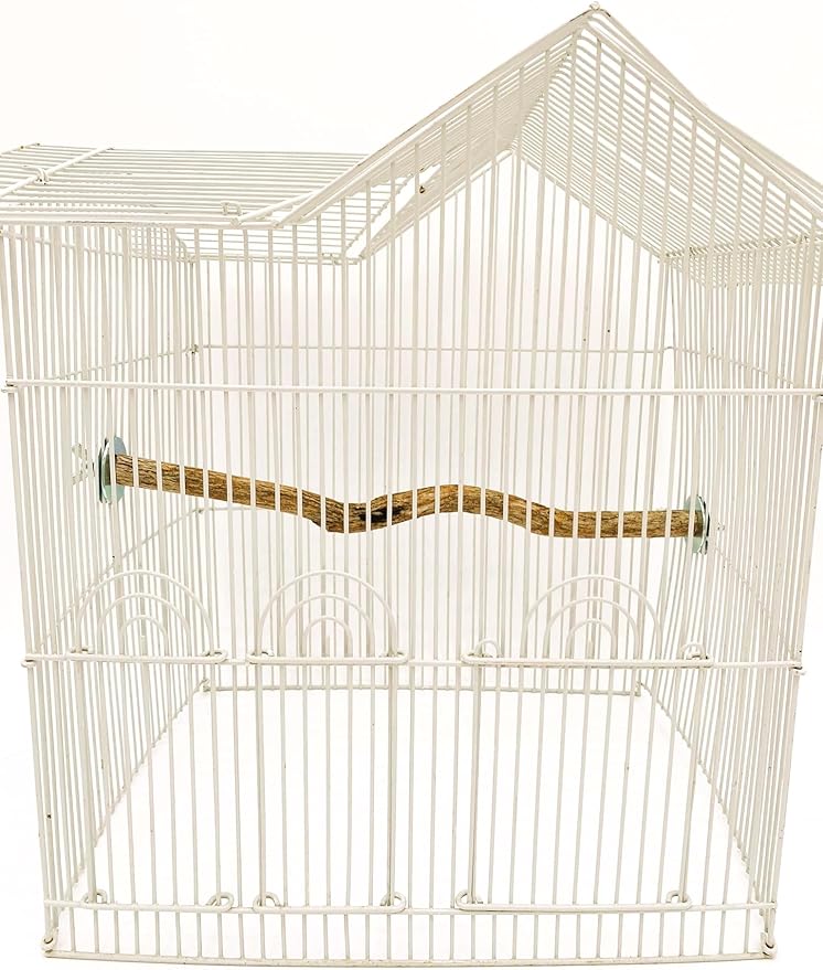 Polly's Full Length Hardwood Cage Perch for Parakeets, Cockatiels, Cockatoos, Macaws, and Other Birds (16")