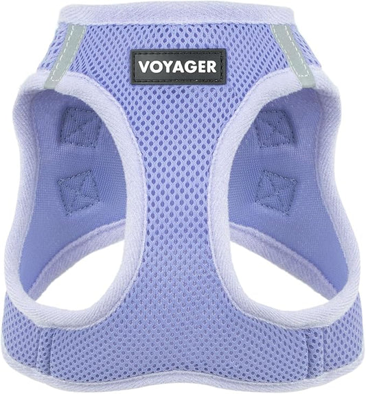 Best Pet Supplies Voyager Step-in Air Harness - All Weather Mesh, Reflective, No Pull Harness for Dogs, Cats - Secure with Hook & Loop Fastener, Buckle, Double D-Rings - Lavender, XL