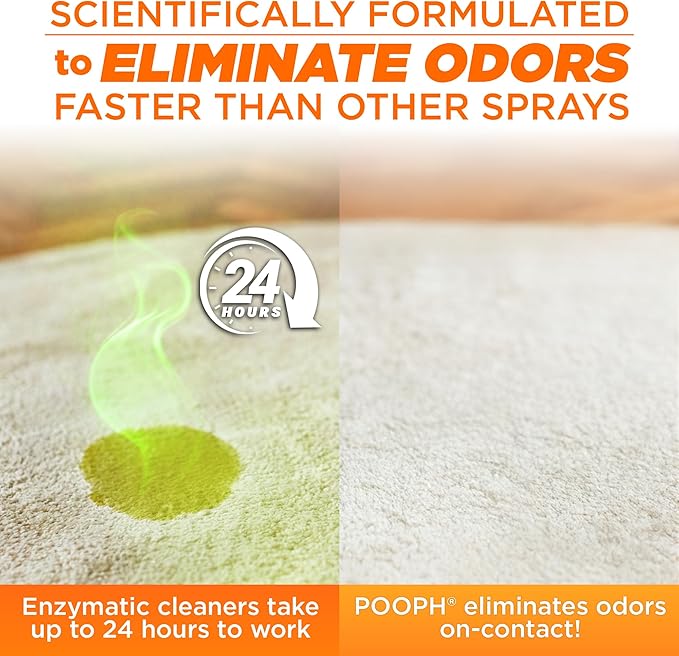 POOPH Kitty Odor Eliminator Spray 32oz Fragrance Free Cat Odor Remover for Urine Poop Pee Litter Box Deodorizer for Furniture Bedding and Carpet