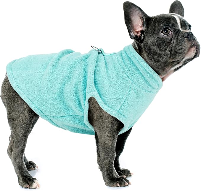 Sleeveless Pullover Fleece Vest for Small Dogs: Cozy Polyester Dog Jacket, Tank Top Sweater with Leash Ring and Armholes, Crisp, Warm, and Easy-to-Wear Design for Everyday Comfort Turquoise XS
