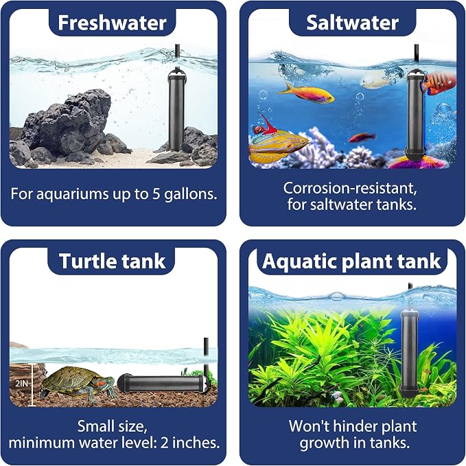 Small Aquarium Heater 75W, Controllable 5 Temperature Modes for 5-15 Gallon Betta Fish Tank Heater, 78°F Mini Submersible 5 Buttons Temperature Constant Easily Setting, Freshwater & Saltwater Tanks
