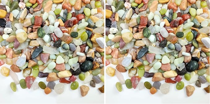 FANTIAN 10 lbs Small Succulent Rocks, 3/8 Inch Colorful Polished Pebbles for Indoor Plants. Decorative Rocks for Plants Indoor, Vases, Planters Aquarium and Outdoor Landscaping Garden (Pack of 2)