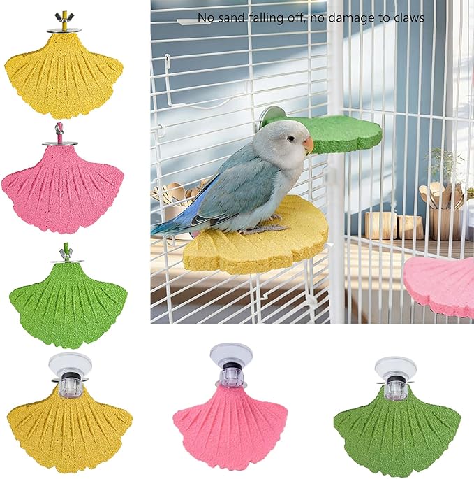 Bird Perch Stands Parrots Calciums Perch Beak Grinding Stone Foot Claws Trimmer Parakeet Platform Parrots Chewing Toy