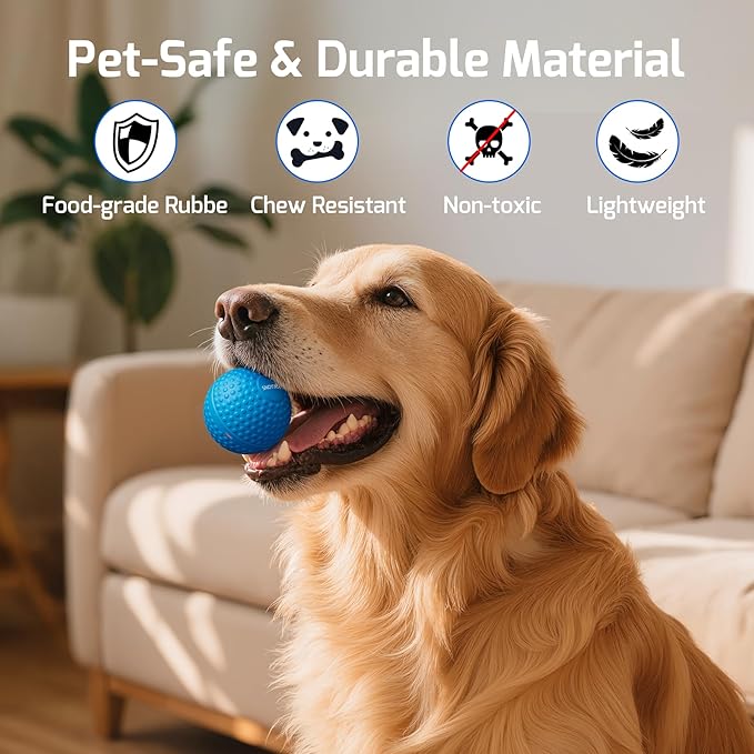 SNOYWEN Smart Interactive Dog Toy, Automatic Moving Bouncing Rolling Ball, Food-Grade Rubber Material IPX7 Waterproof Active Ball for Medium and Large Dogs