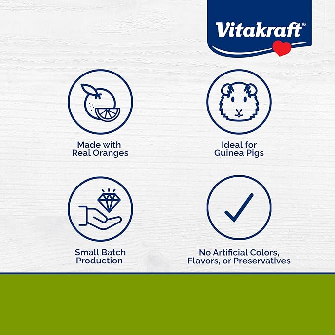 Vitakraft Drops with Orange Flavor Guinea Pig Treats 5.3 oz Bag Delicious Yogurt Enriched Snacks with Vitamin C Essential Nutrients and Wholesome Nourishment for Small Pets,(Pack of 2)