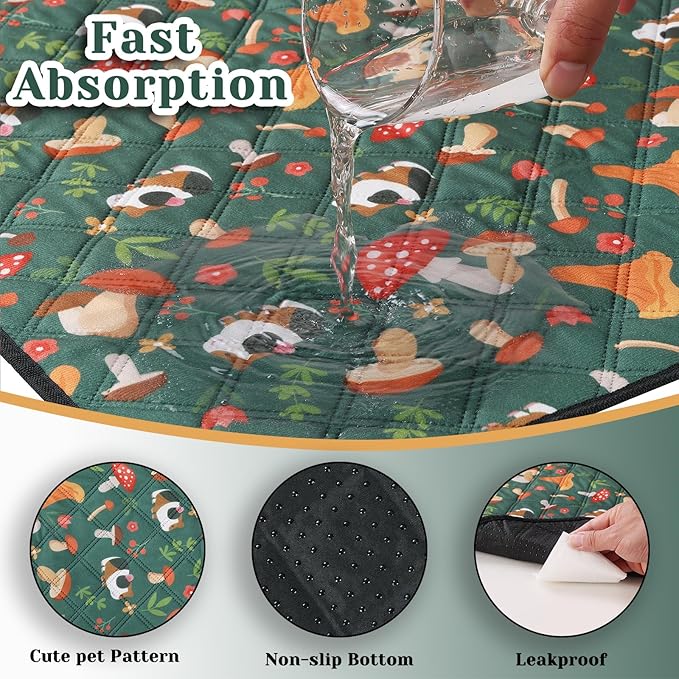 Mechpia 2 Pack Guinea Pig Cage Liners - Washable 47"X24" Bedding Pee Pad, Super Absorbent, Waterproof & Anti-Slip Reusable Mat for Rabbit, Hamster, Rat