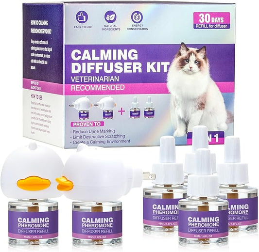 Tcllka Relieve Anxiety Stress Cat Calming Diffuser Comfort for Cats Fits All Cats