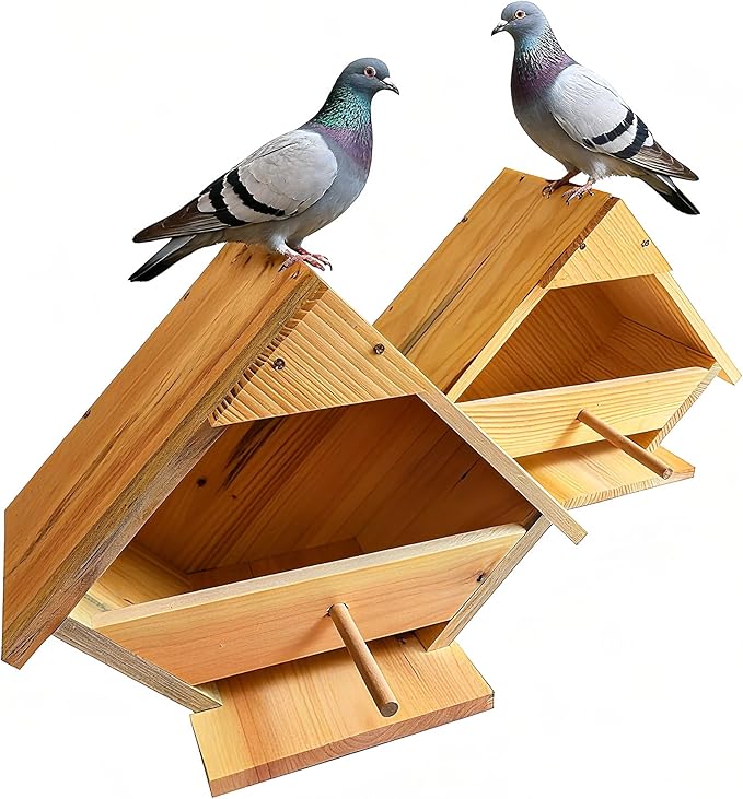 2-Pack Mourning Dove Nesting House - Handmade Solid Wood Bird Box with Predator Guard, Attract and Protect Doves for Backyard, Garden, Patio | Weather Resistant, Easy to Mount