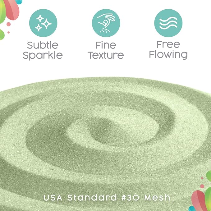 Celadon Green Unity Sand, 1 LB (16 oz), Pastel Green Colored Sand for Weddings, Vase Filler, Home Decor, Crafts, Terrariums, and More