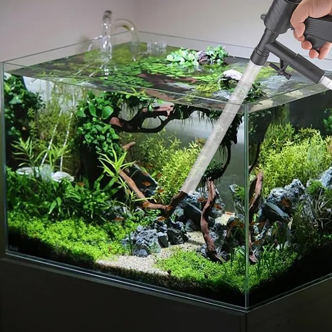 Fish Tank Cleaner Pneumatic Aquarium Cleaner Multi-Purpose Aquarium Siphon Professional Aquarium Vacuum for Gravel Water Exchange Algae Removal, Gravel Cleaners